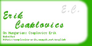 erik csaplovics business card